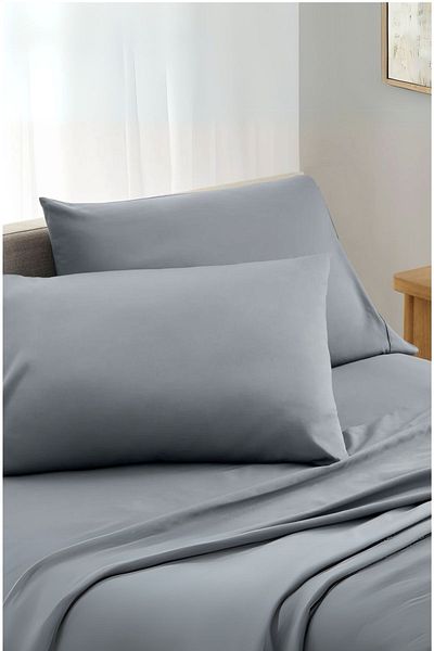 Salvia Dione Set of 2 Dark Gray Cotton Pillowcases - 50X70