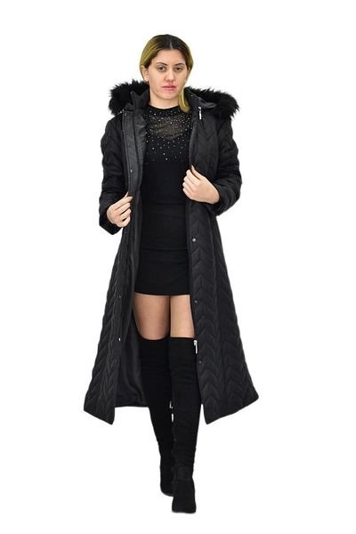 Hanne Women's Quilted Hooded Long Coat Bgl-St04060