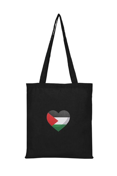 Boomtown Palestine Raw Black Cloth Bag