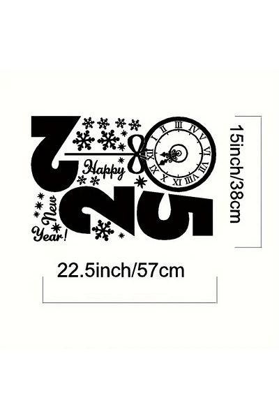 Major Selection 2025 La mulți ani cu autocolant de perete din vinil cu fulg de zăpadă