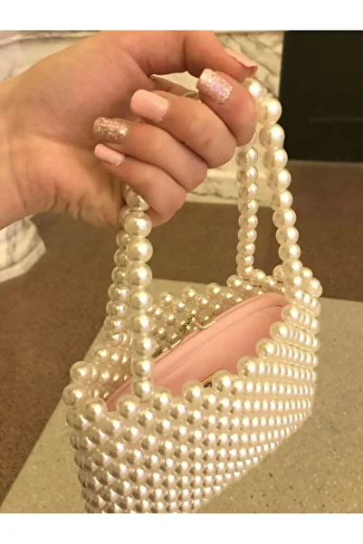 Lovisa Handmade Pearl Bag, Rectangular Handbag with Pearl