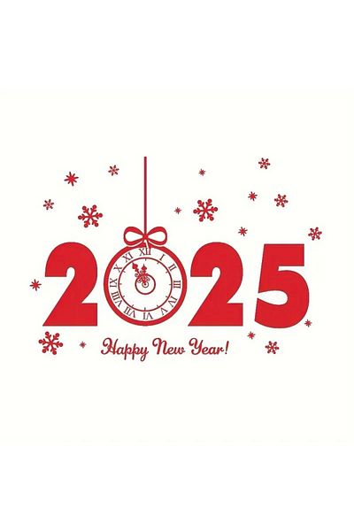 Major Selection 2025 La mulți ani cu autocolant de perete din vinil cu fulg de zăpadă