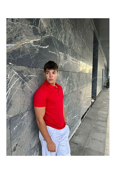 MODA Men's Polo Neck T-Shirt 100% Cotton, Comfortable, Easy Iron, High Quality, Red, Custom Made