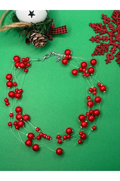 By Song Aksesuar Red Necklace New Year Necklace