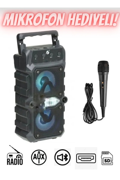 Teknolojimburada Üstün Ve Yüksek Bass Ses Kalitesiyle Büyük Boy Mikrofonlu Pr...