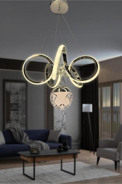 RSCOLLECTIONS Kıvrım Tek Top Modern Oturma Ledli Avize