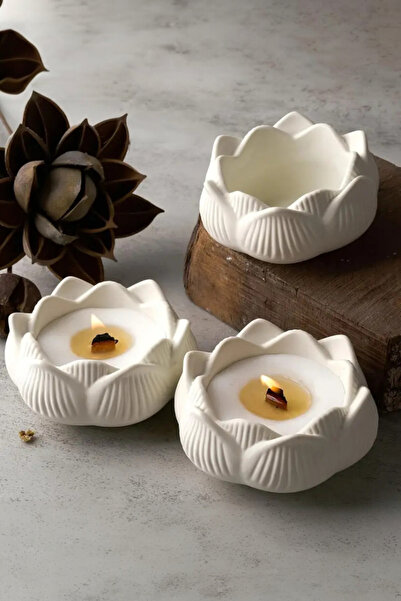 Havalı Tasarım 2 ADET LOTUS ÇİÇEĞİ MUM
