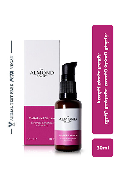 The Almond Beauty مصل إصلاحي يحتوي على 1% ريتينول مع الببتيدات وفيتامين سي وا...