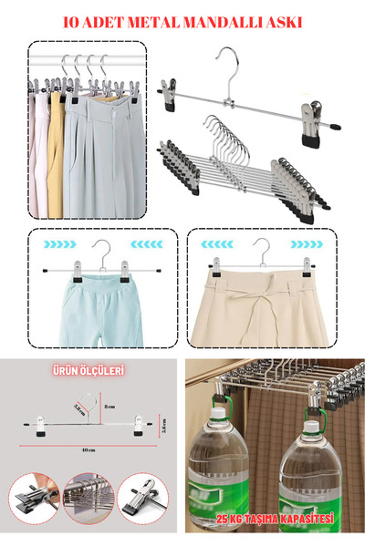 Manken İstanbul 10 bucăți inoxidabil 40 cm cu zăvor mobil cuier pentru fustă ...