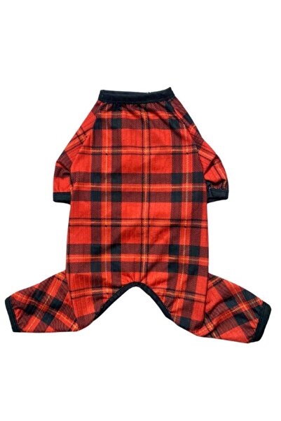 GedyCo Ekoseli Penye Küçük Irk Köpek Yılbaşı Tulumu