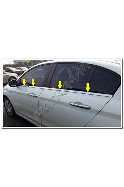 DB Chrome Fiat Egea Sedan Cam Çıtası Nikelajı 2015 Sonrası 4 Parça P.çelik