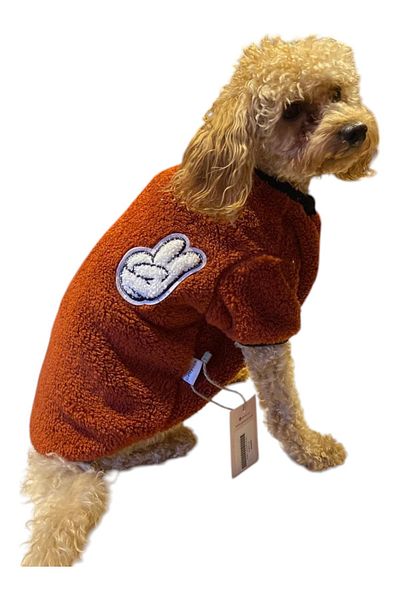 GedyCo Cinnamon V Premium - Plush Small Breed Dog Sweatshirt (2-9 kg)