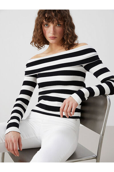 LC Waikiki Lcw Vision Boat Neck Color Block Women's Bodysuit