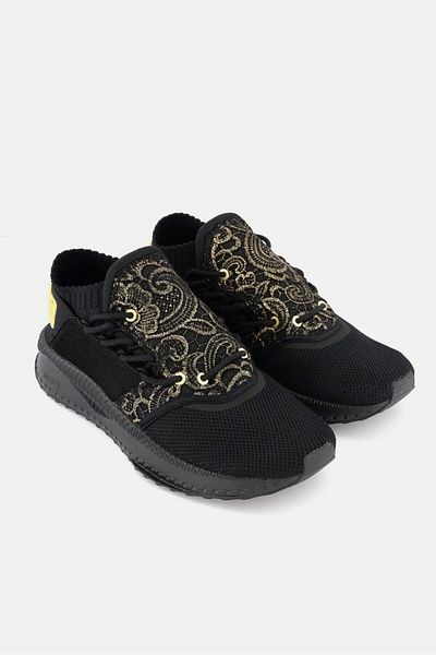 Puma Women TSUGI Shinsei Mesh Lace Shoes, Black and Gold