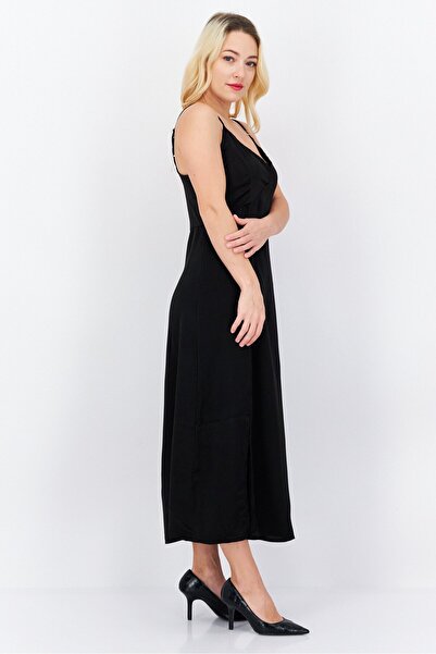 French Connection Women Solid Midi Casual Dress, Black
