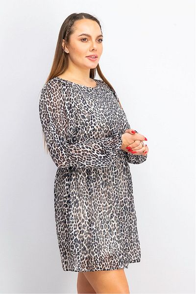 Miss Selfridge Women Leopard Print Mini Dress, Brown And Black