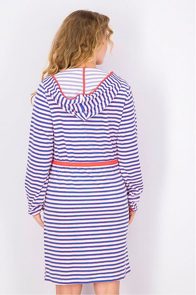 Tchibo Women Stripe Long Sleeve Dressing Gown, White