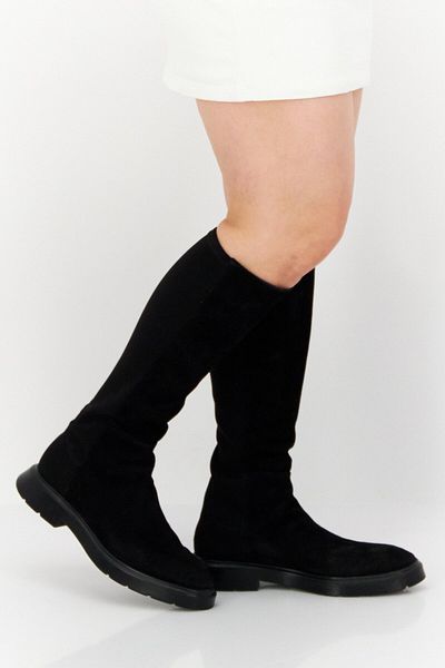 Stuart Weitzman Women Suede Closed Toe Boots, Black