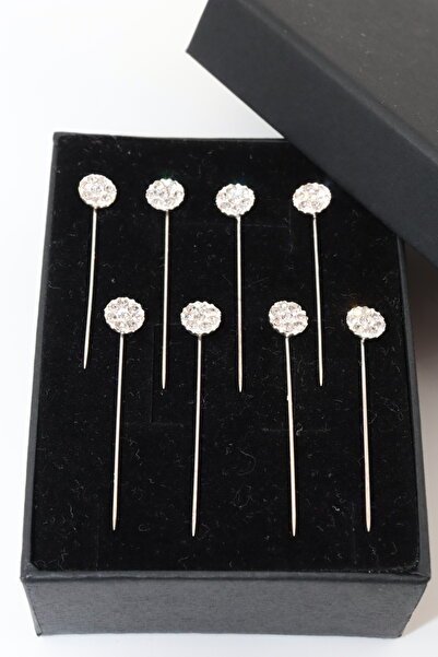 NUMETAL 8li Taşlı Iğne. Eşarp Iğnesi. Şal Iğnesi. Türban Iğnesi. Başörtü Iğne...