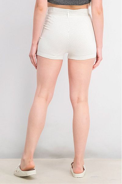 Don't Call Me Jennyfer Women Stripe Basic Shorts, White