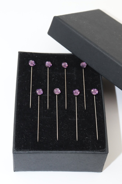 NUMETAL 8 bucăți de ace de eșarfă mov cu pietre prețioase de diamant. Clip pe...