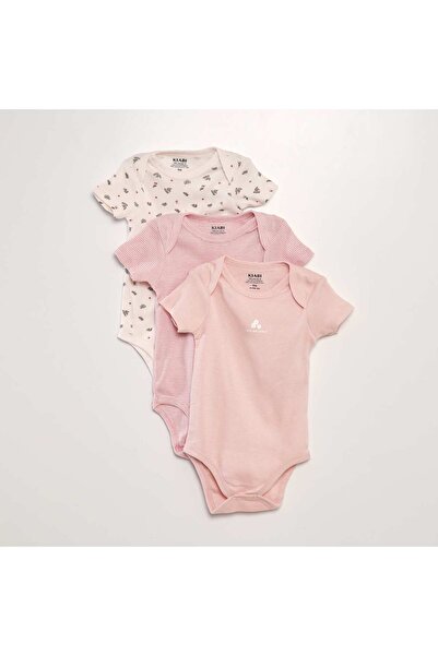 KİABİ Pack of 3 eco-design bodysuits PINK