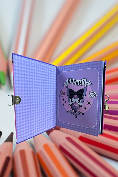 TOYFEST Kuromi Lock Notebook 80 Sheets Black - 14 X 20