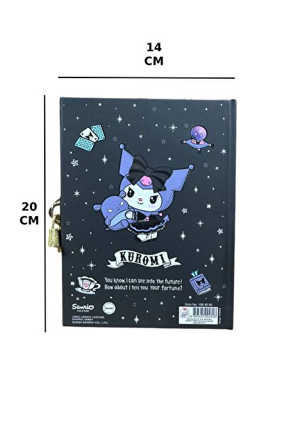 TOYFEST Kuromi Lock Notebook 80 Sheets Black - 14 X 20