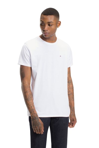 Tommy Jeans Férfi fehér póló - márkalogó, Skinny FiT, organikus pamut, nyári