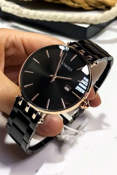 Homies Men's Wrist Watch and Steel Band Bracelet Gift - 3Atm