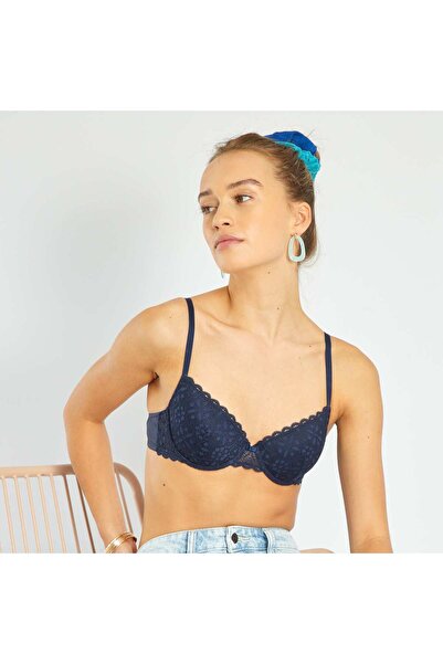 KIABI حمالة صدر مبطنة من الدانتيل باللون الأزرق