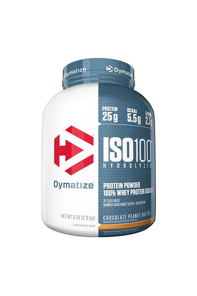 Dymatize ISO 100 Hydrolyzed whey protein isolate, Chocolate Peanut Butter, 5 LB