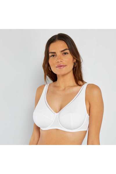 KIABI Cotton bra for D & E cups White