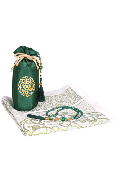 Modish Group Taffeta de lux - Covor de rugăciune și set portabil de mărgele d...