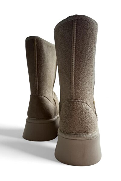 Melissa Boutique Kadın Bej İçi Kürklü Kalın Taban Midi Boy Kar Botu