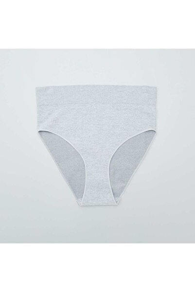 KIABI Pack of 2 ribbed high-waist briefs GREY