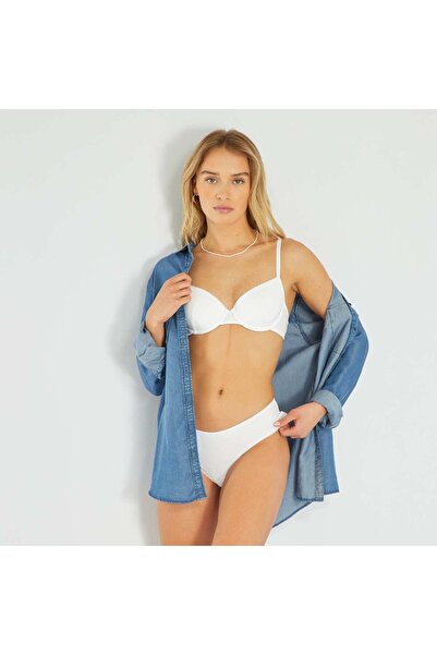 KIABI Cotton boy shorts with lace trim White