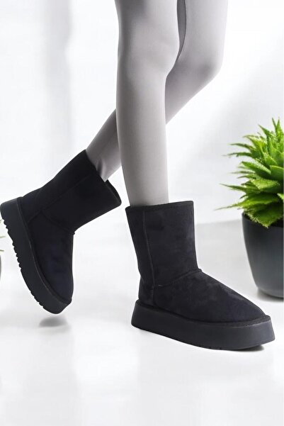 Melissa Boutique Kadın Siyah İçi Kürklü Kalın Taban Midi Boy Kar Botu