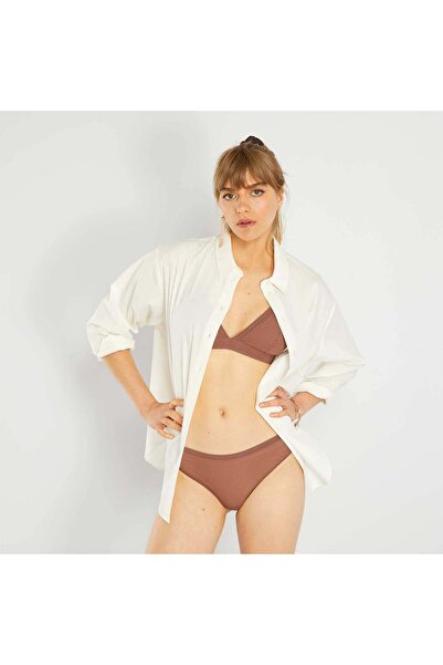 KIABI Microfibre tanga briefs BROWN