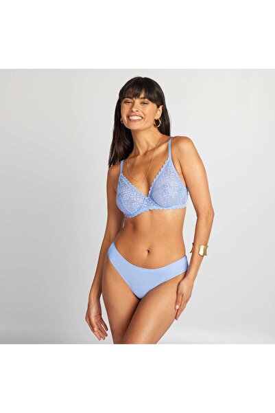 KIABI سراويل داخلية من الألياف الدقيقة والدانتيل باللون الأرجواني