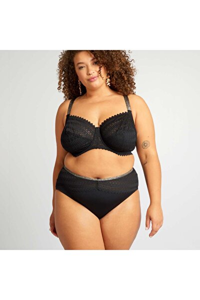 KIABI Microfibre and lace briefs black