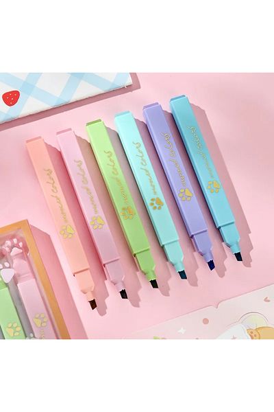Happy Toys Set of 6 Colorful Phosphor Pencils with Pawls
