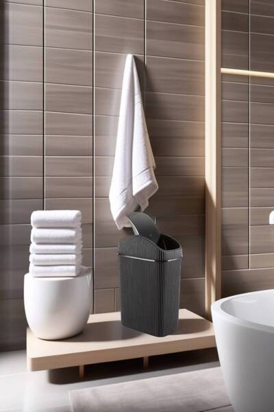 Open Home Concept Mini Çöp Kovası, Mutfak, Banyo, Tuvalet, Ofis Çöp Kutusu Siyah