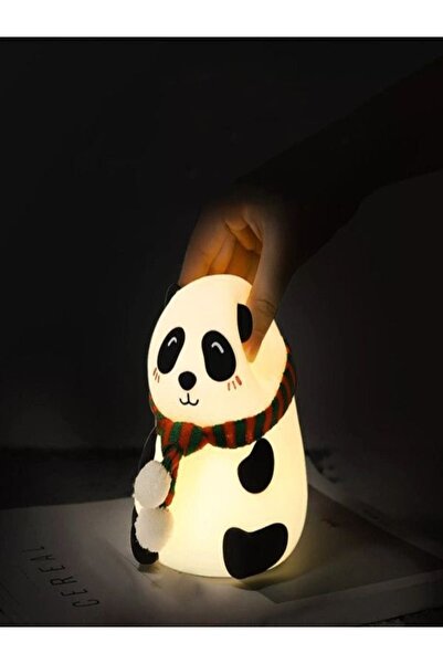 HARKEL TEKNOLOJİ Atkılı Panda Çocuk Bebek Odası Gece Lamba Led Rgb Işıklı Sevimli Figürlü Renk Değiştiren Dokunmatik