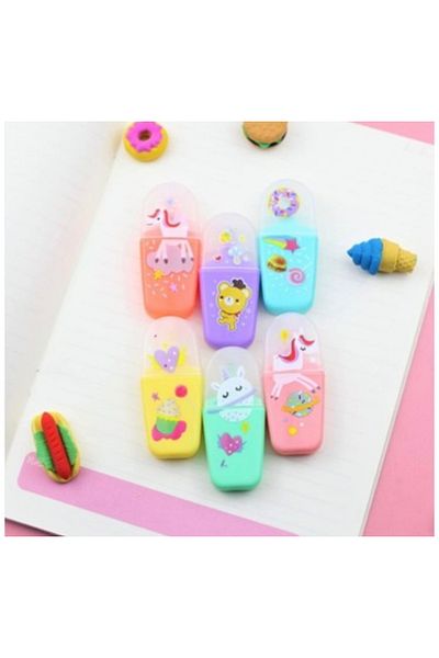 Happy Toys Set of 6 Highlighter Ice Cream Stick Pens