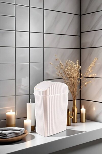 Open Home Concept Mini Çöp Kovası, Mutfak, Banyo, Tuvalet, Ofis Çöp Kutusu Krem