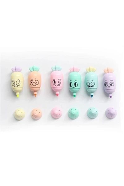 Happy Toys Colorful Phosphorus Pen with Carrot Emoji Pattern of 6