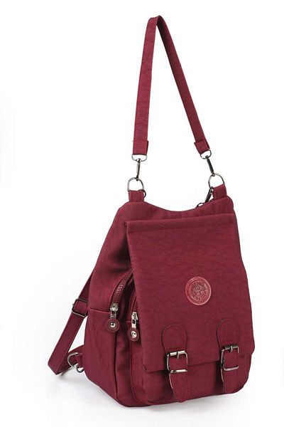 KIRASE -Women's Double Compartment Buckle Detailed Backpack