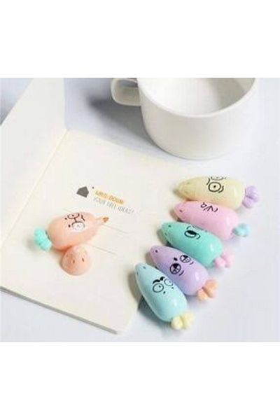 Happy Toys Colorful Phosphorus Pen with Carrot Emoji Pattern of 6
