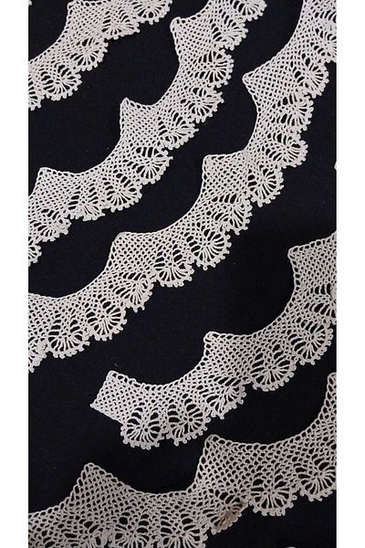 Papatyam 5.5 Meter Cream Lace Kitchen Set - Braided Crochet